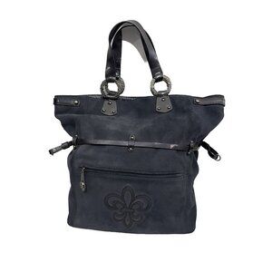 Gianni Bini Large Tote Bag Blue Suede style bucket